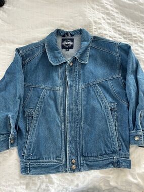 VINTAGE 80s 90s Denim Jacket Boys 8 Medium Wash Cotton Retro Cute Quality Spring